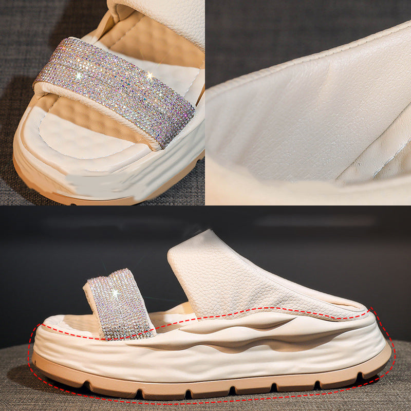 Skanto | Glitrende Rhinestone Hæl Sandaler