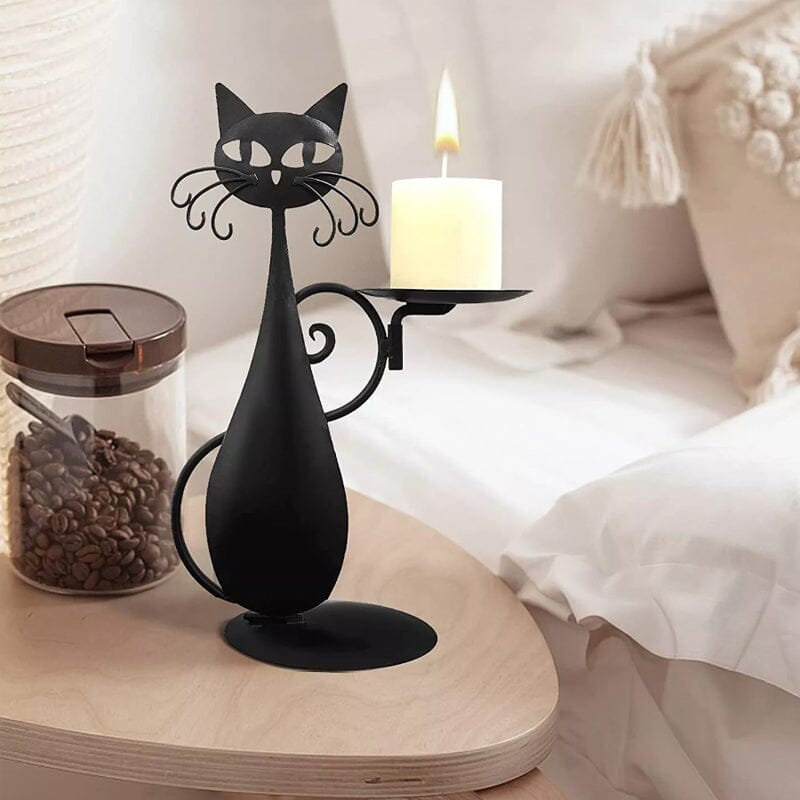 Skanto | Svart katt lysestake