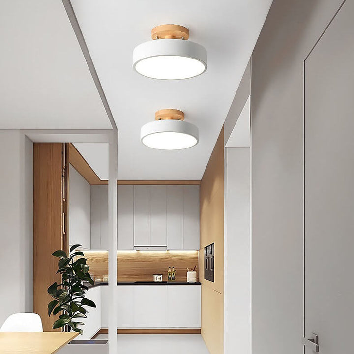 Skanto LED Rund Taklampe | Nordisk Design | Semi-Flush Montering | Økonomisk Innendørs Belysning