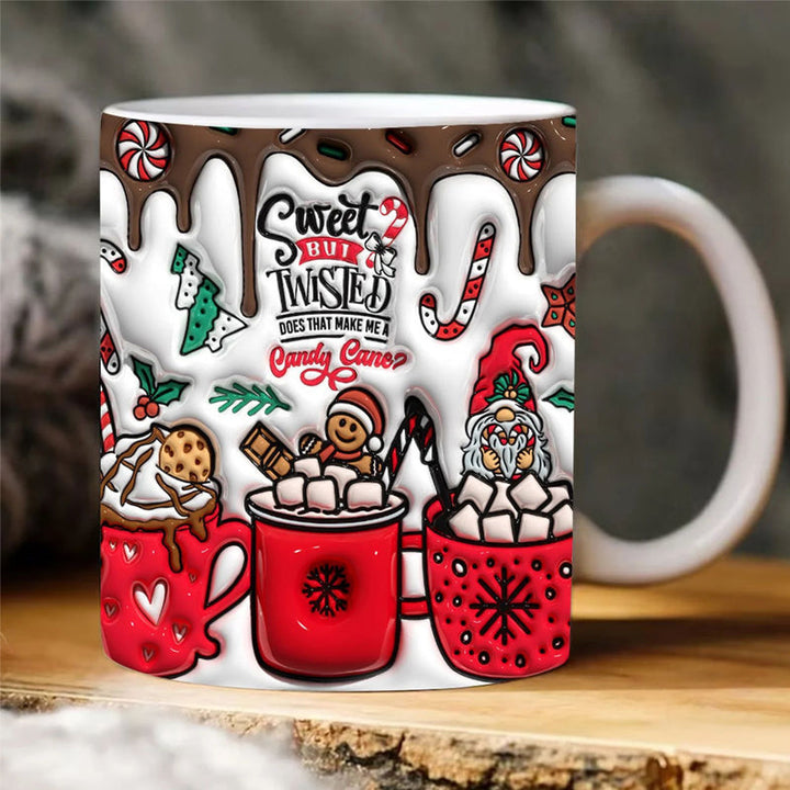 3D Jul Gingerbreadmann Keramisk Kaffe Kopp | Skanto