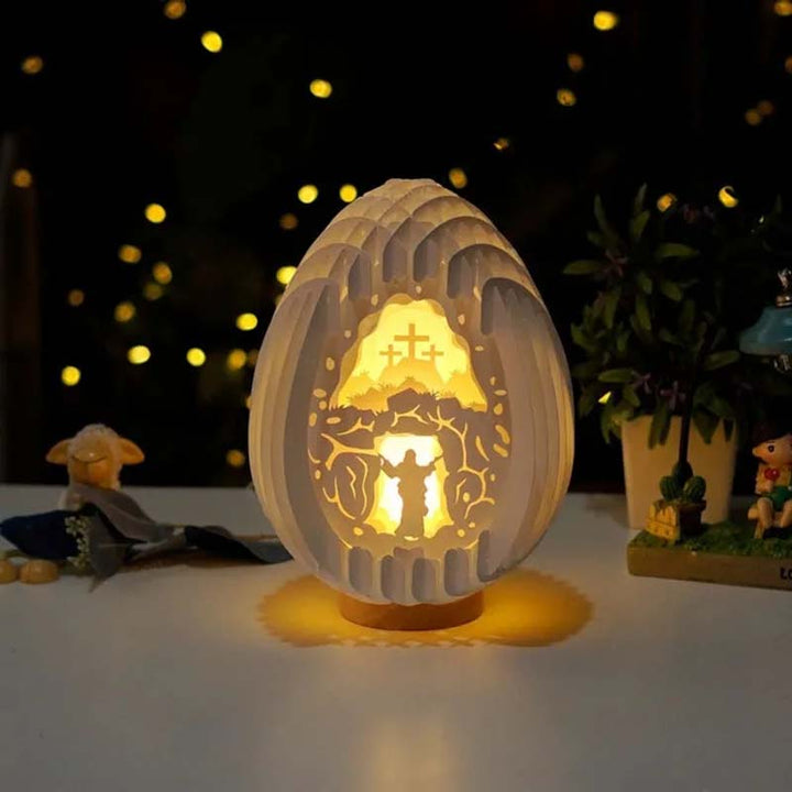 Påske 3D Papp Skrivebord Lampe med Lysende Base | Skanto