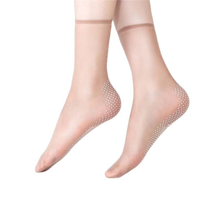 Skanto | Vår Sommer Usynlige Non-Slip Krystall Silke Sokker