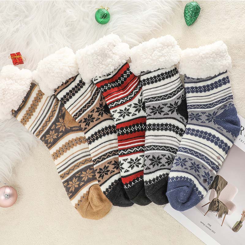 Skanto | Snøflak Ultra-tykke Cashmere Tøfler Hjem Sokker
