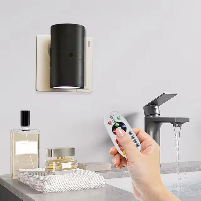 Skanto | Luksus Plug-In Ambient Nattlys – Dimbar LED Vegglampe med Sensor (3000K Varm Glød)