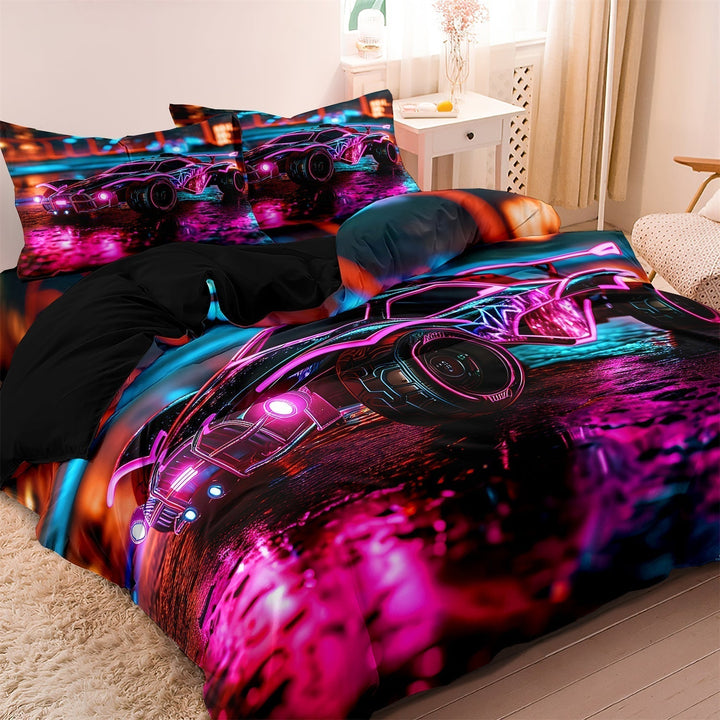 Skanto | TurboGlow - Neon Racerbil Duvet Sett