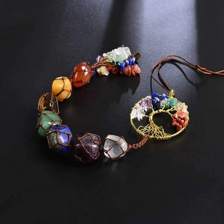 7 Chakra Stein Healing Crystal Tree of Life Dekorasjon | Skanto