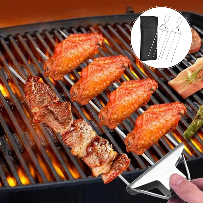 3 Way Grillspyd, Rustfritt Stål Spyd for BBQ | Skanto