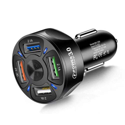 Skanto | 4 porter USB bil lader hurtig lading