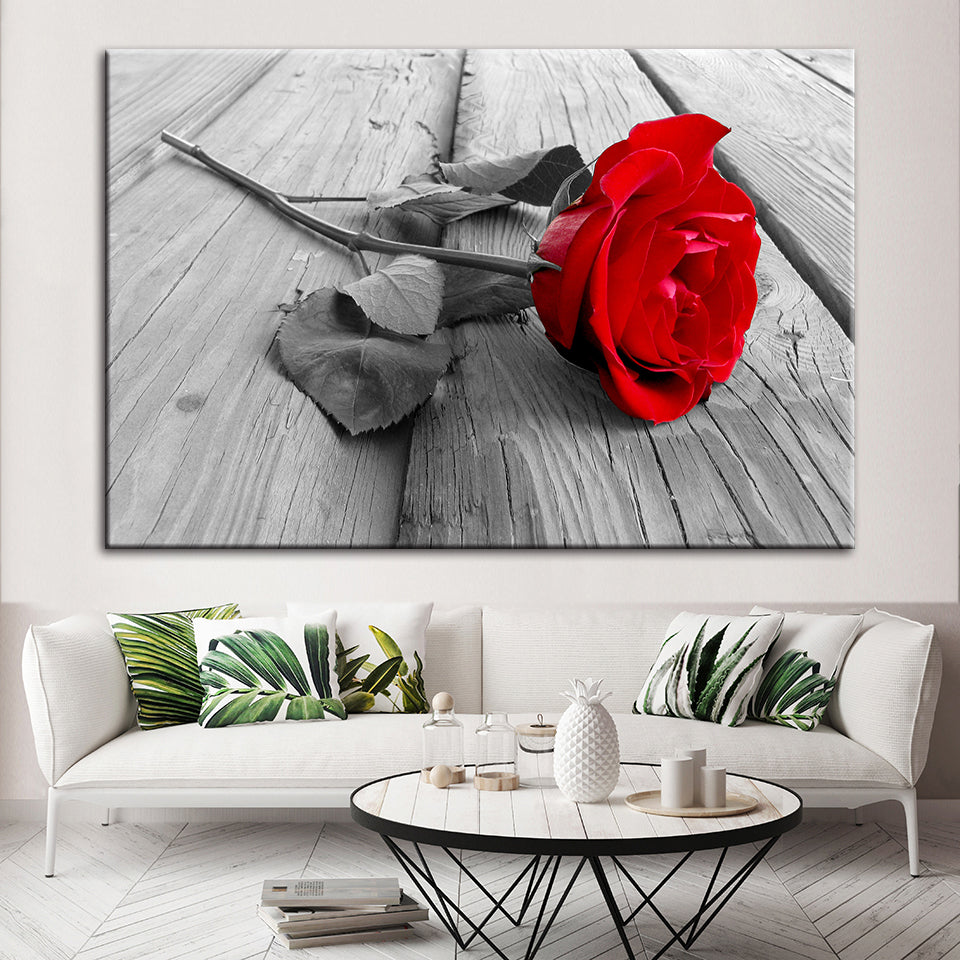 Lonely Rose - Lerret Veggkunst Maleri
