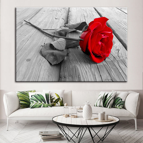 Lonely Rose - Lerret Veggkunst Maleri