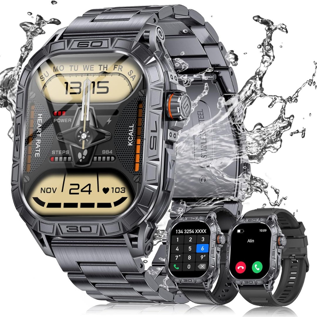Slitesterk Smartwatch – Vanntett beskyttelse med militærgrad holdbarhet Skanto