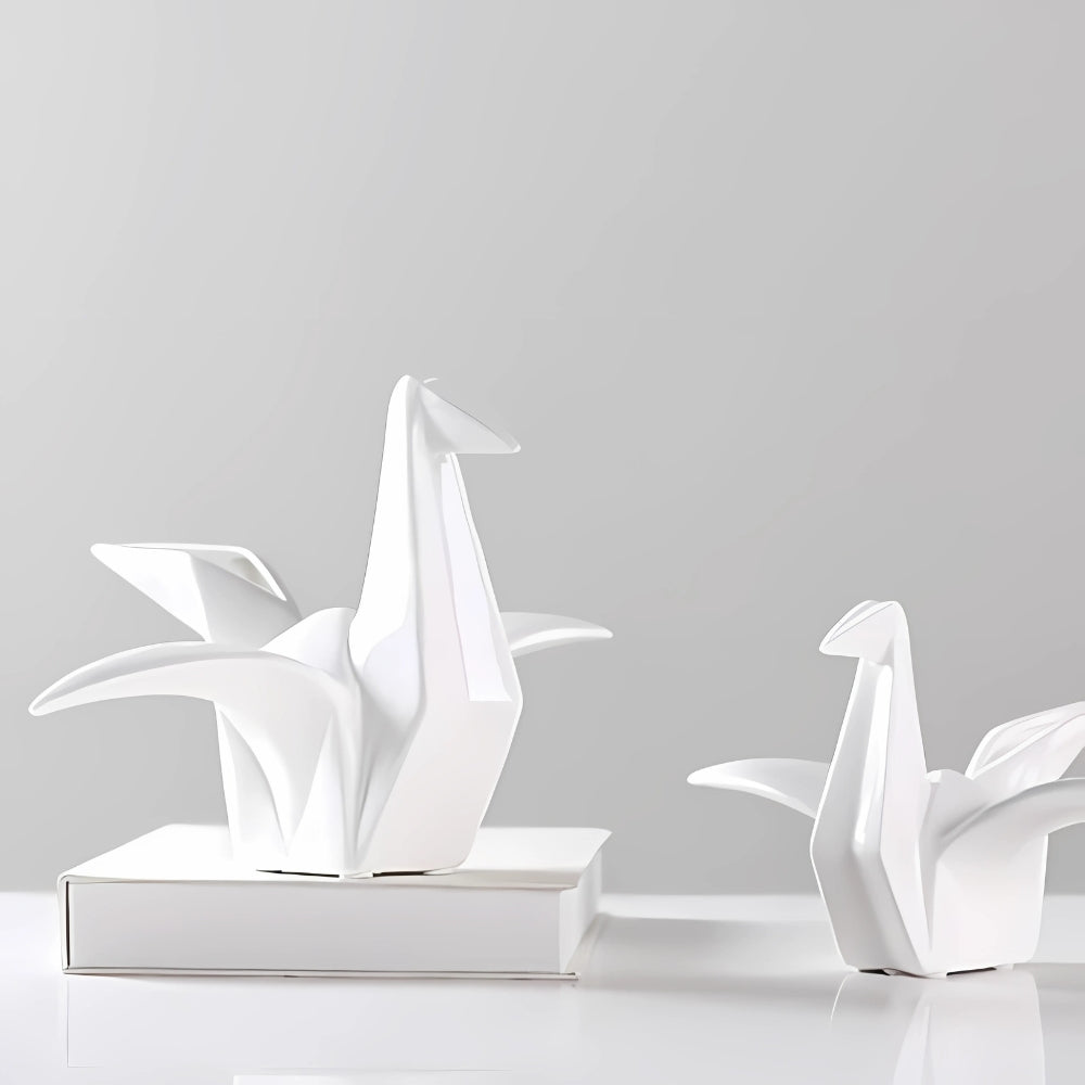 Skanto | Origami-inspirert keramikfugl statue