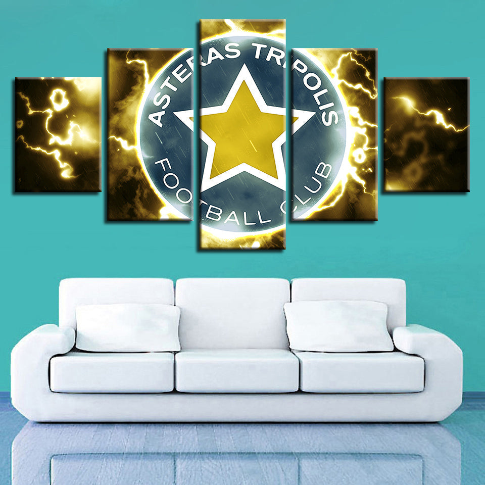 Electric Asteras Tripolis F.B. Logo 5 stk - lerret veggkunst maleri