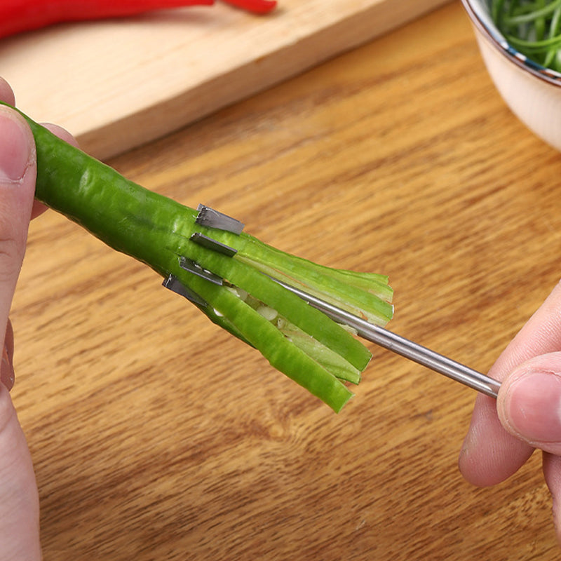 Rustfritt Stål Plum Blossom Løk Cutter | Skanto