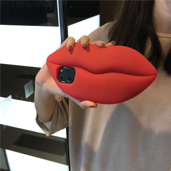 Skanto | 3D Stor Rød Lipp Munn Kyss Myk Silikon Skulder Iphone Deksel