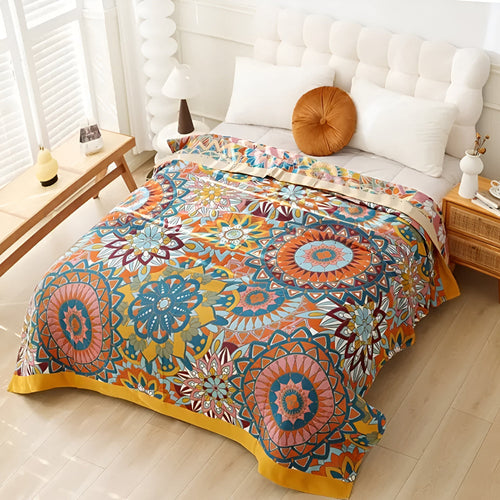 Skanto | Marokkanske blomstrede jacquard bomullspledd