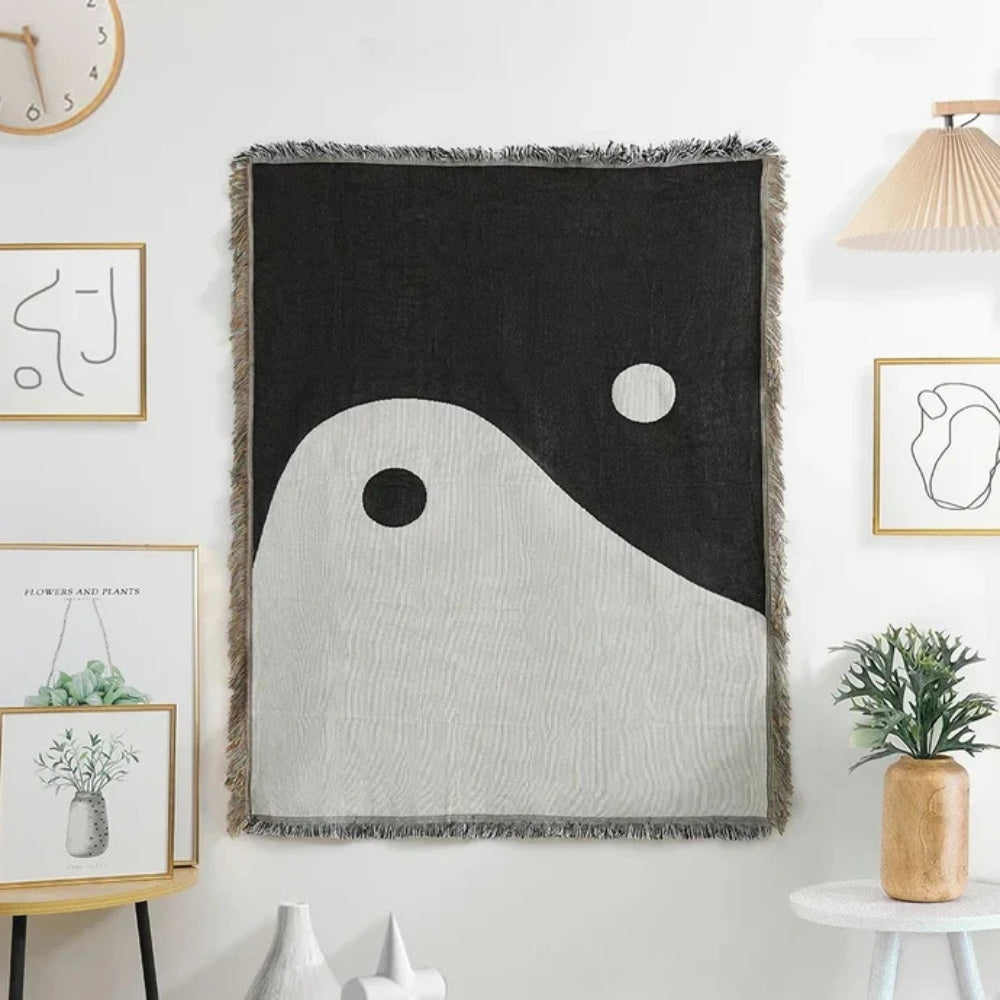 Skanto | Kunstnerisk Yin Yang Tapestry Kaste Teppe