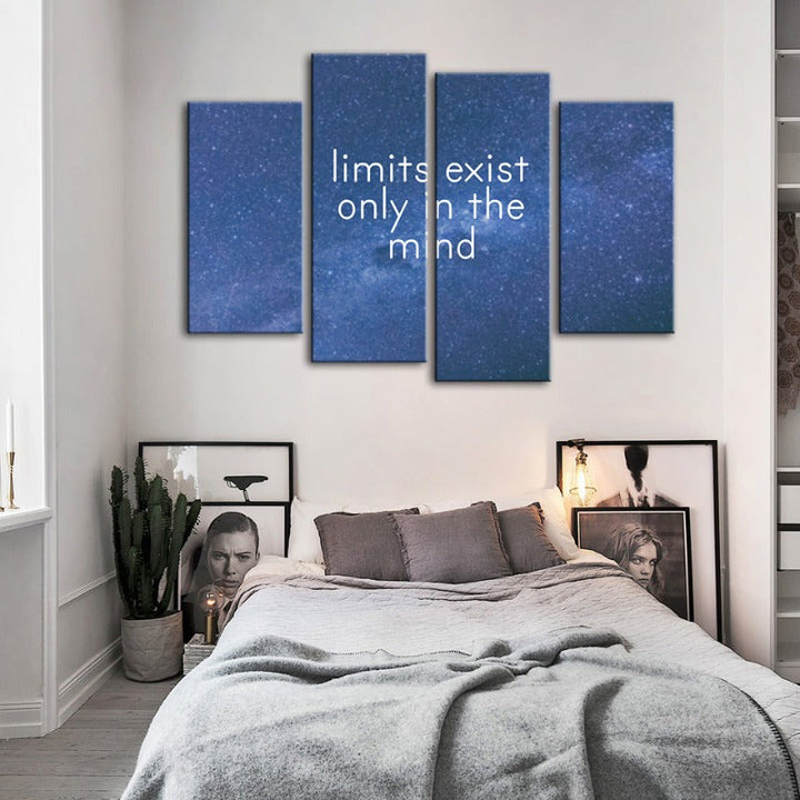 4-delt Galaxy Motivasjon - Lerret Veggkunst Maleri | Skanto