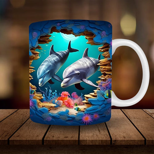 3D Ocean Beach Break Through Theme Kaffeekopp | Skanto