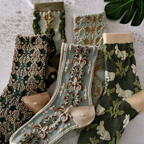 Skanto | Kvinne Floral Bomull SOKKER