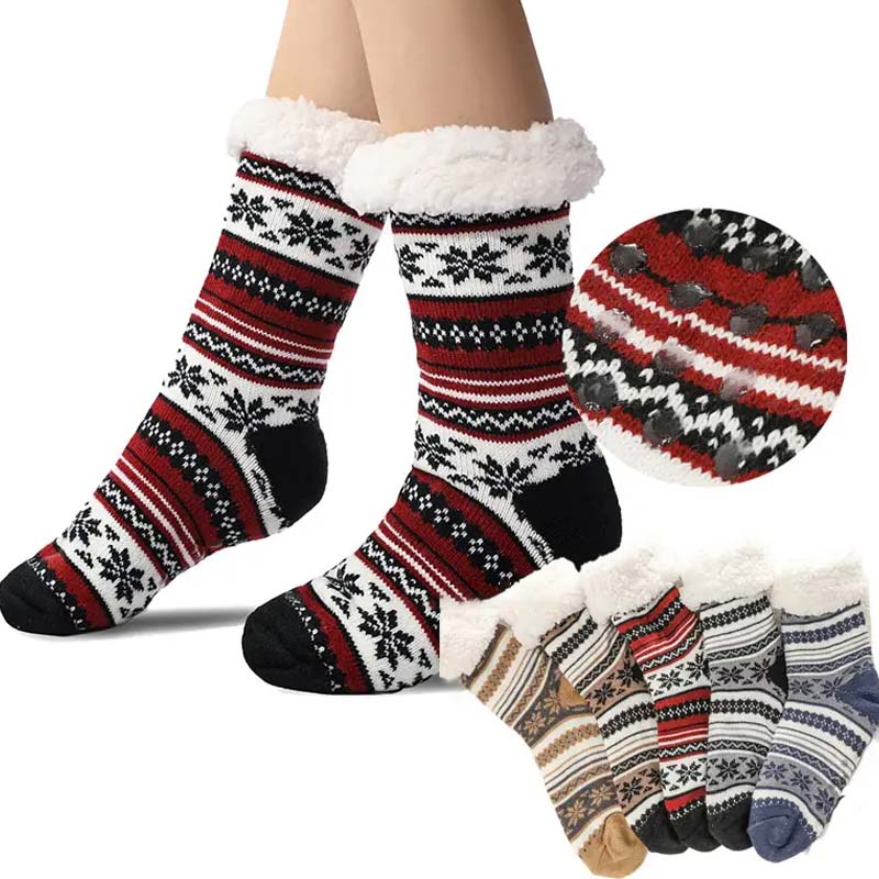 Skanto | Snøflak Ultra-tykke Cashmere Tøfler Hjem Sokker