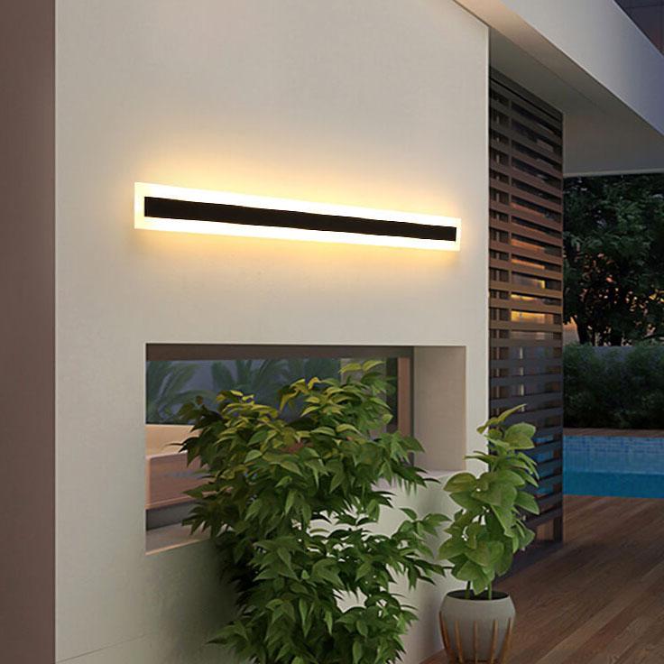 Skanto | Minimalistisk Utvidet Stangformet 1-Lys LED Akryll Utendørs Vanntett Vegglampe