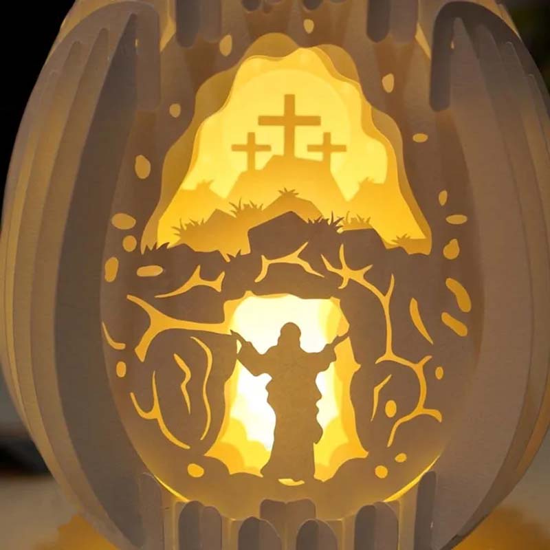 Påske 3D Papp Skrivebord Lampe med Lysende Base | Skanto