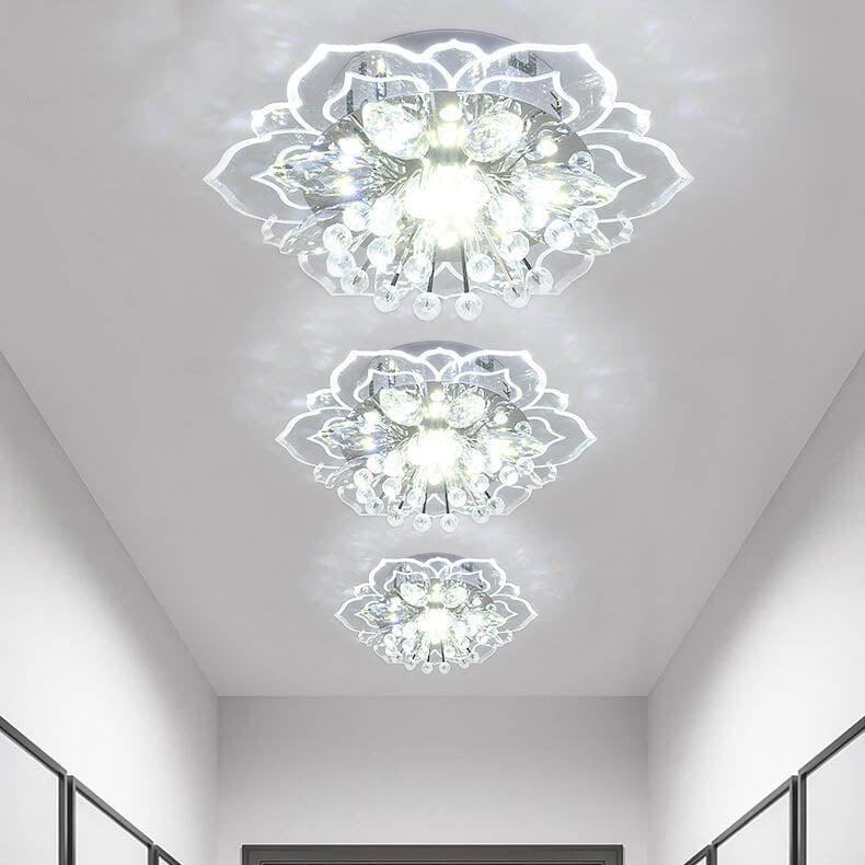 Skanto | GlowPetal LED Krystall Taklampe | Blomsterformet | Moderne Design | Energisparende | Dekorativ Belysning