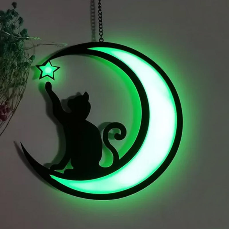 Skanto | Moon Cat Dekorasjon Anheng laget av Akryl