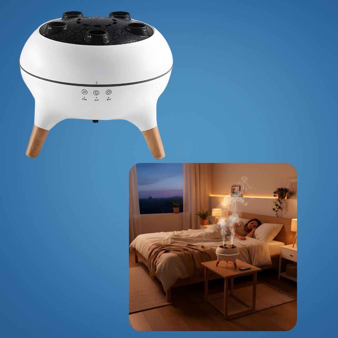 Stille LEDs maneter effekt – Fjernkontroll – Lindrer tørr hud og tett nese for fredelig søvn og avslapning Skanto