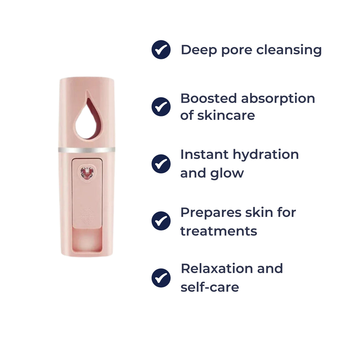 Dyp Hydrering Nano Mist – USB-ladbar Håndholdt – Reiseliv & Hjemmeskincare Skanto