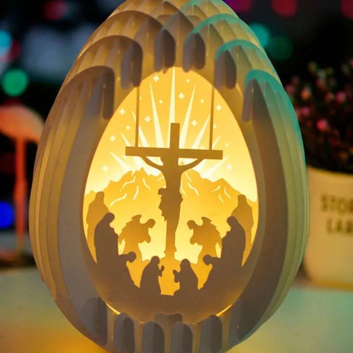 Påske 3D Papp Skrivebord Lampe med Lysende Base | Skanto