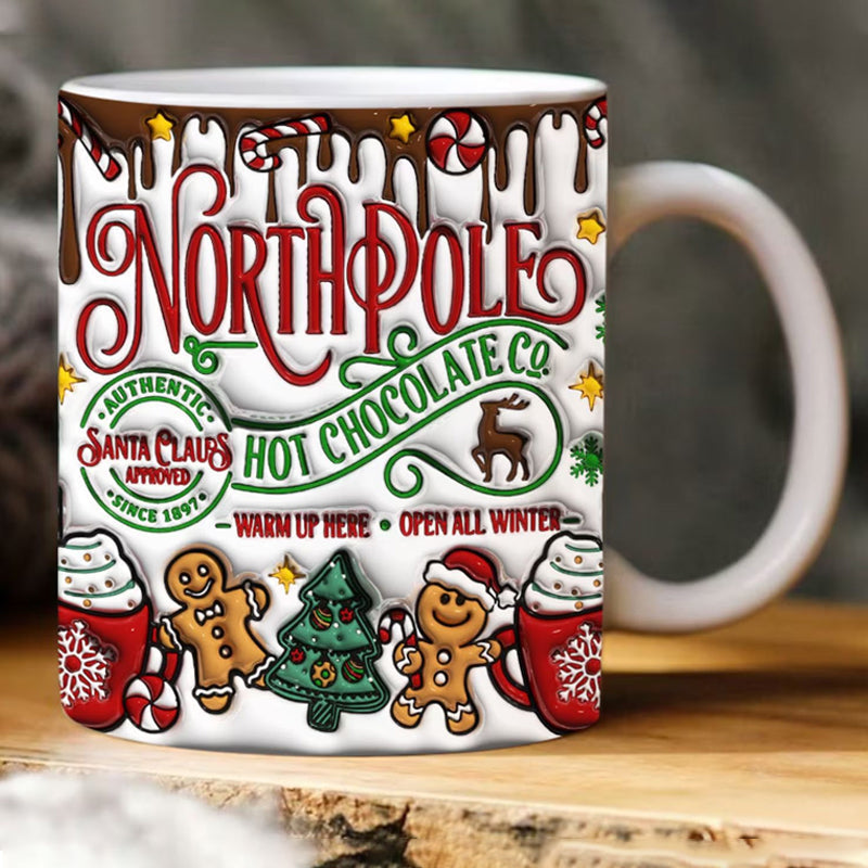 3D Jul Gingerbreadmann Keramisk Kaffe Kopp | Skanto