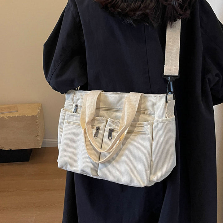 Ensfarget kordfløyels totebag | Skanto