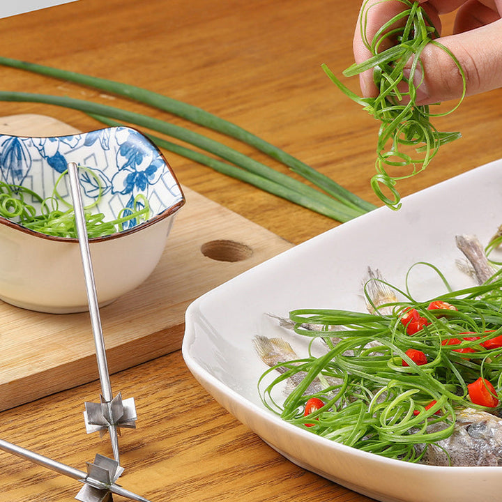 Rustfritt Stål Plum Blossom Løk Cutter | Skanto