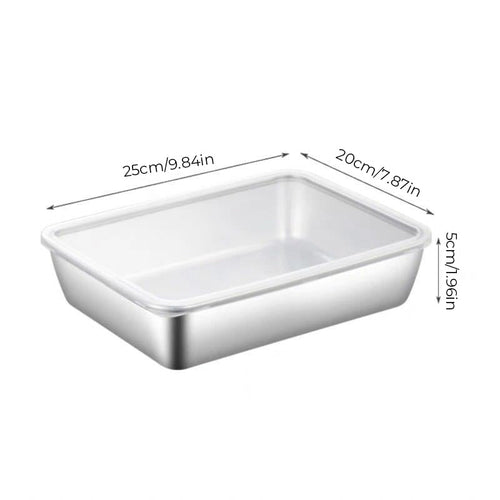 Rustfritt stål kvadratisk plate (med lokk) | Skanto