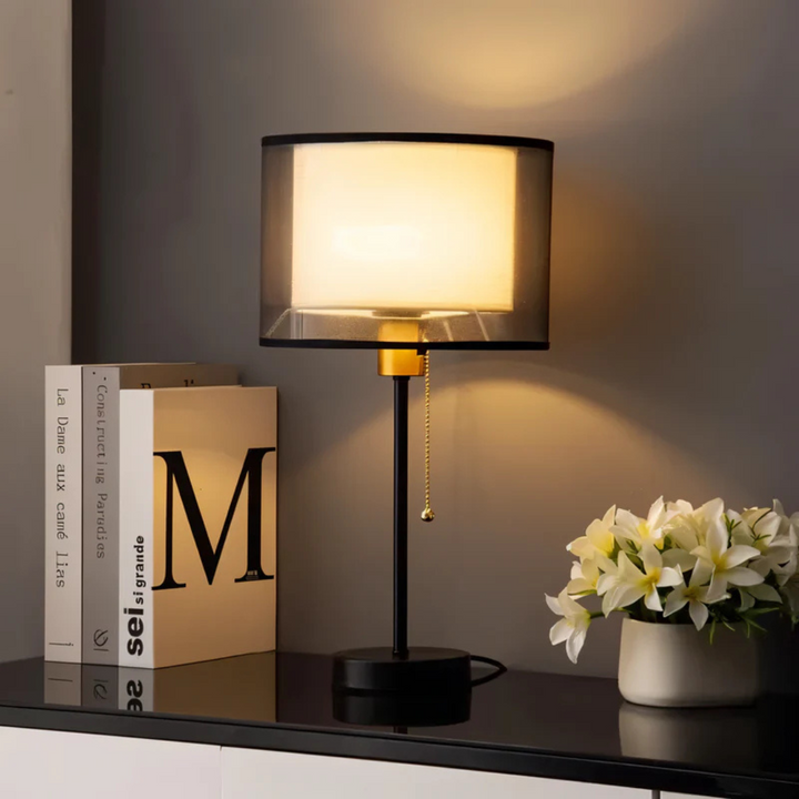 Skanto | Bordlampe med Dobbel Stofskjerm