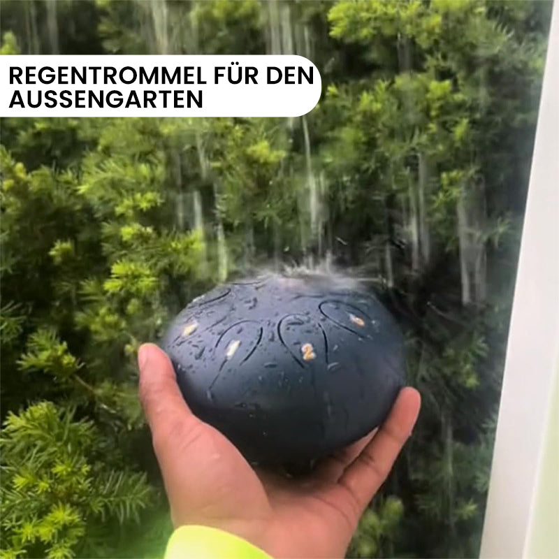 Regn tromme som hageinstrument