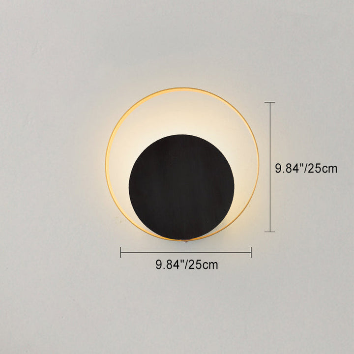 Skanto | Moderne Minimalistisk Jern Sirkel Ring 1-Lyskilde Vegglampe For Soverom