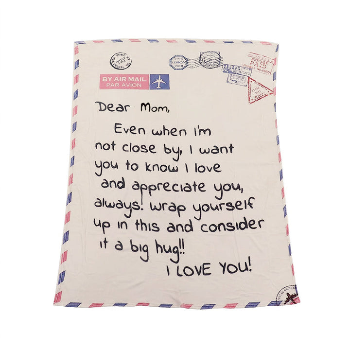 Brevtrykt flanell kasteteppe gave til mamma | Skanto