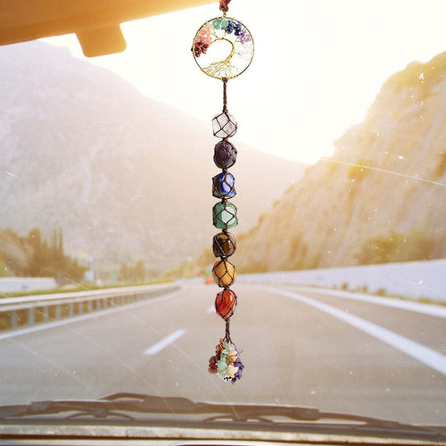 Skanto | 7 Chakra Stein Healing Crystal Livets Tre Dekorasjon