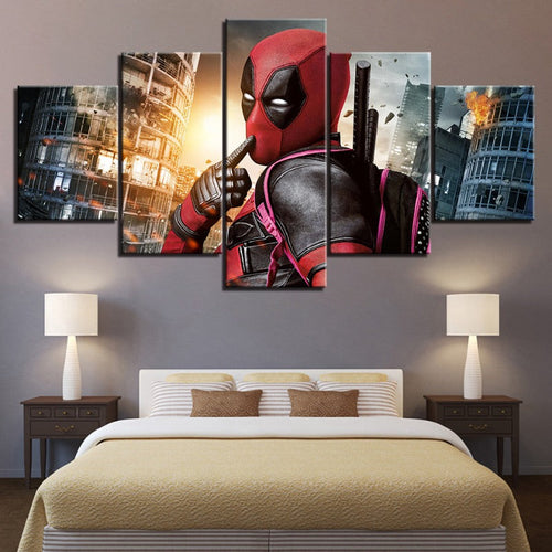 5 Pc Deadpool Canvas Wall Art Painting | Skanto