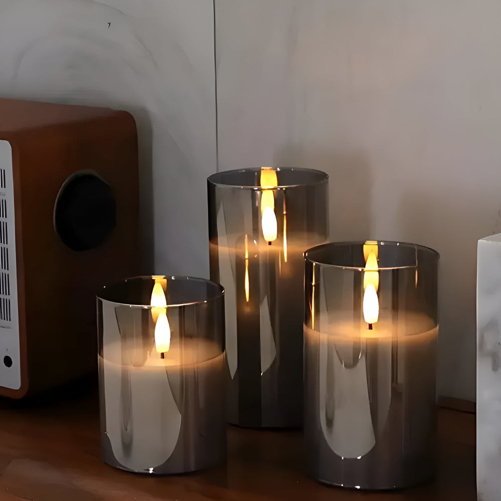3D Flicker Flammeløs Lys Sett | Skanto