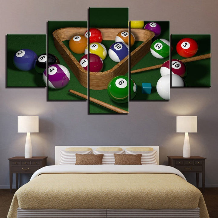 5-Piece Billiard Balls Canvas Wall Art Painting | Skanto