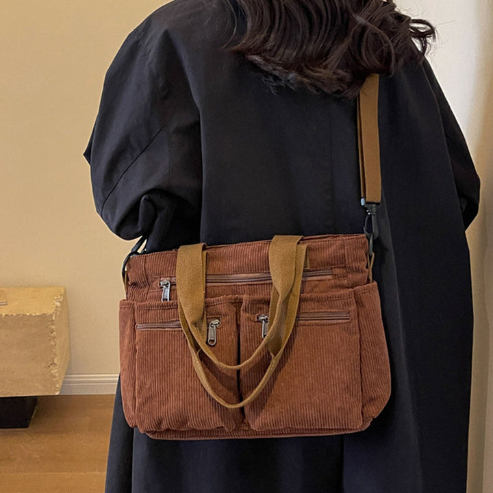 Ensfarget kordfløyels totebag | Skanto