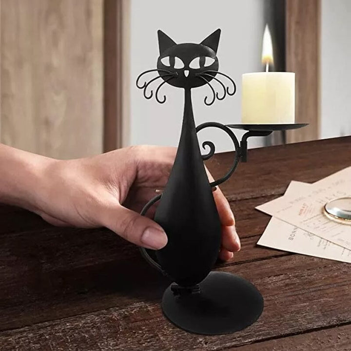 Skanto | Svart katt lysestake