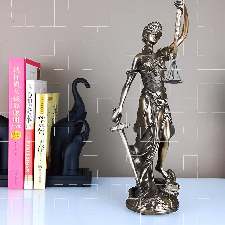 Statue av Rettferdighetens Gudinne – En elegant dekorativ skulptur av Justitia | Skanto