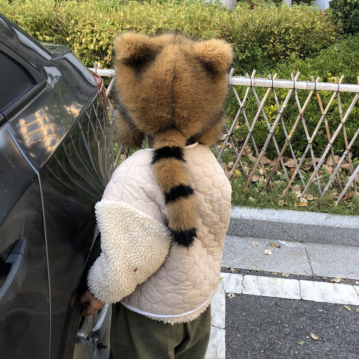 Skanto | Søt Faux pels Raccoon Haleforelder-Barn Pluss Hatt