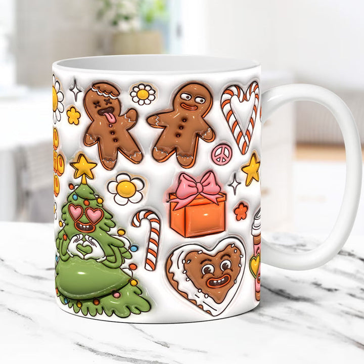 3D Jul Gingerbreadmann Keramisk Kaffe Kopp | Skanto