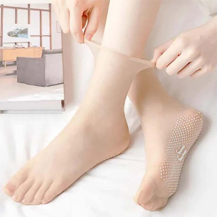 Skanto | Vår Sommer Usynlige Non-Slip Krystall Silke Sokker